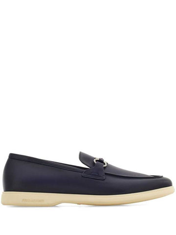 Salvatore Ferragamo Cosimo Leather Casual Loafers With Gancini Buckle Shoes - SALVATORE FERRAGAMO - BALAAN 1