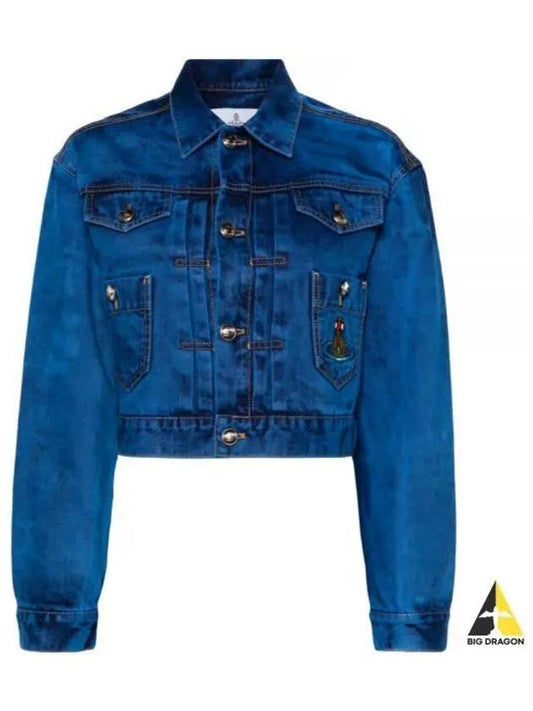 Marlene Crop Top Denim Jacket Blue - VIVIENNE WESTWOOD - BALAAN 2