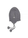 Logo Patch Knit Wool Cashmere Beanie Grey - MIU MIU - BALAAN 2