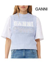 Cotton Rope Vest Poder Blue - GANNI - BALAAN 4