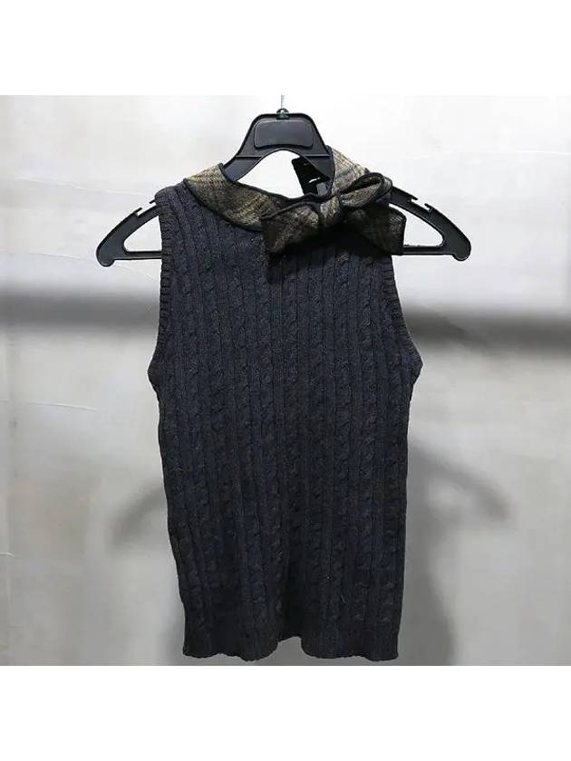 Wool blend dark brown color ribbed knit sleeveless - MOSCHINO - BALAAN 2