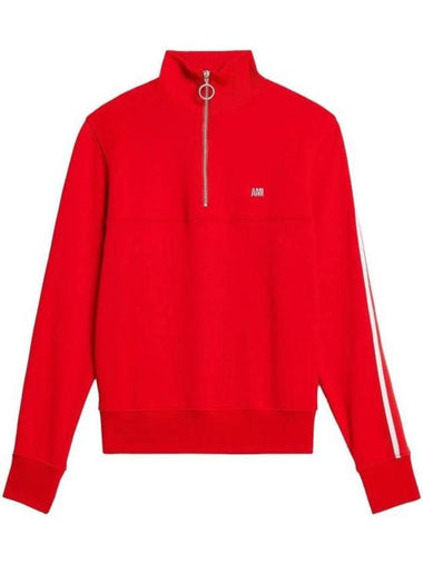 Track Quarter Zipper Sweatshirt Red - AMI - BALAAN 1