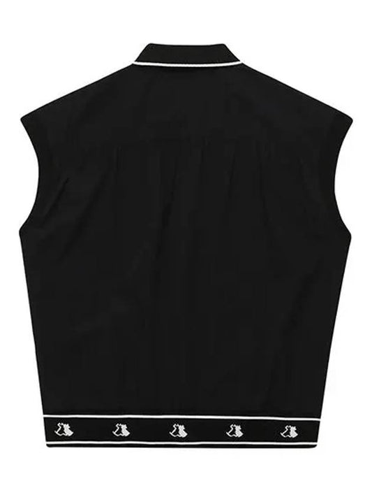 Women s hem terrier point vest 1024LZVN BLACK - BLACK&WHITE - BALAAN 2