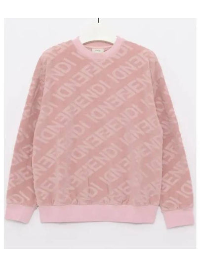 Logo All-Over Sweatshirt Pink - FENDI - BALAAN 2