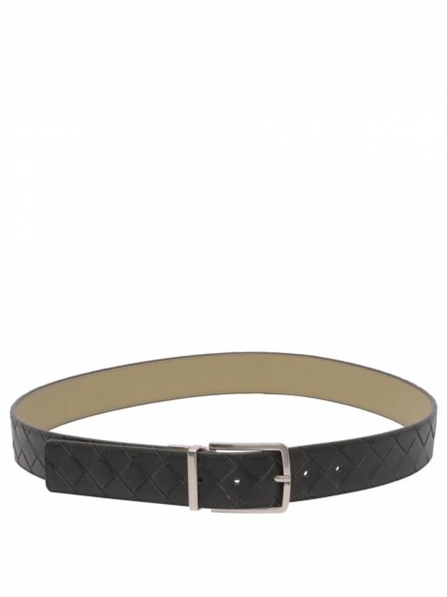 Intrecciato Reversible Leather Belt Dark Green - BOTTEGA VENETA - BALAAN 1