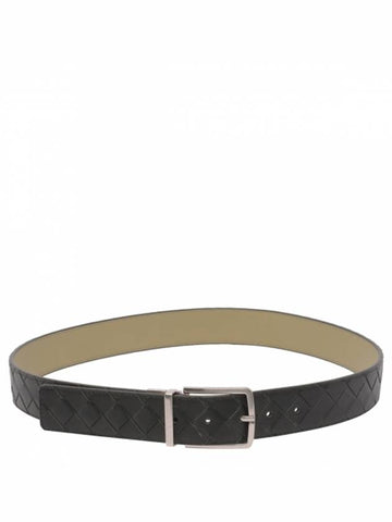 Intrecciato Reversible Leather Belt Dark Green - BOTTEGA VENETA - BALAAN 1