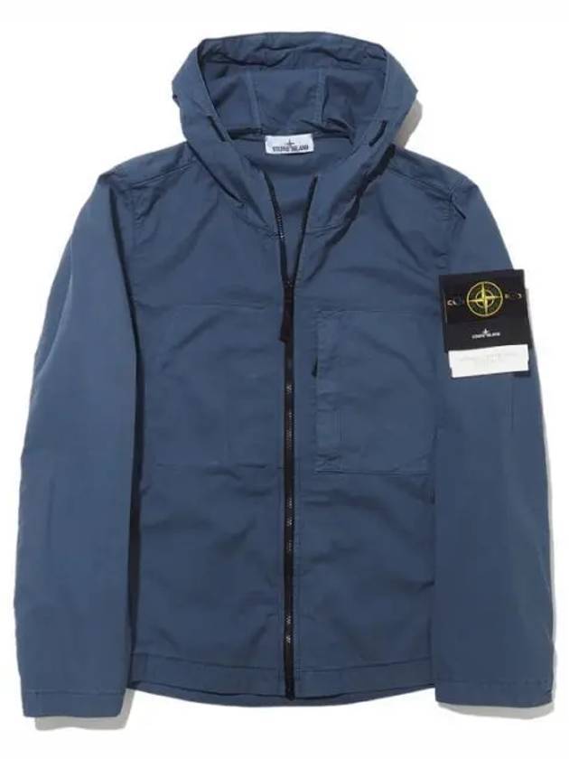 Men's Wappen Patch Supima Cotton Hooded Jacket Dark Blue - STONE ISLAND - BALAAN 1