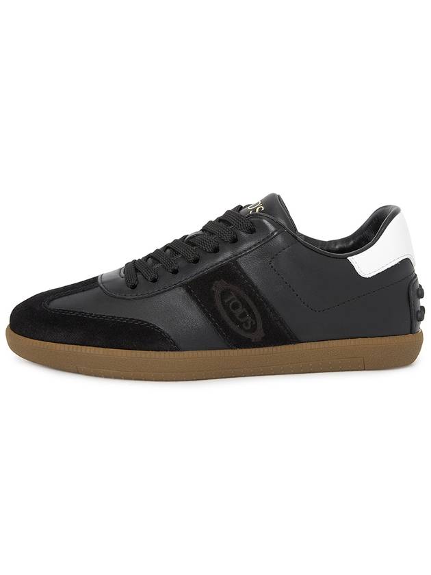 Women's Leather Suede Low Top Sneakers Black - TOD'S - BALAAN 4