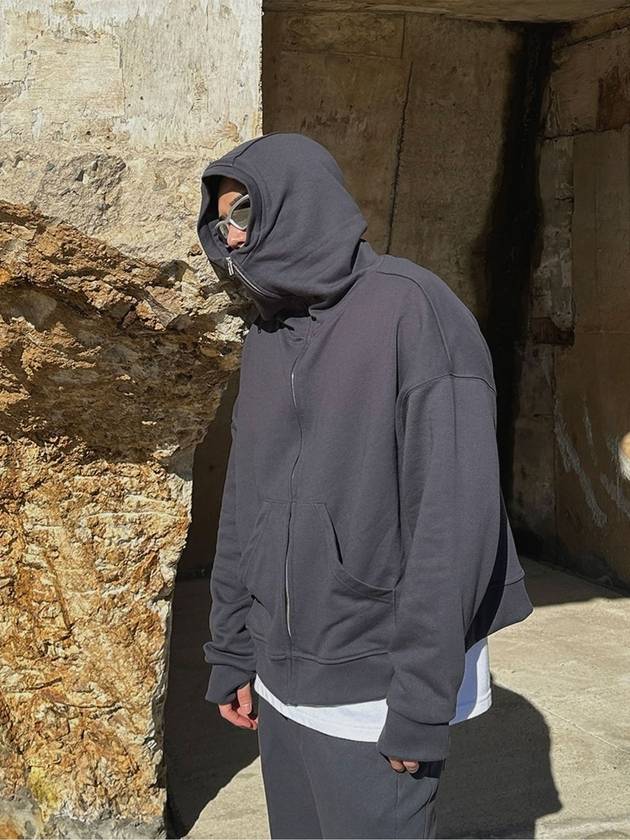 Balaclava Zip-Up Hoodie Charcoal - CLACO - BALAAN 1