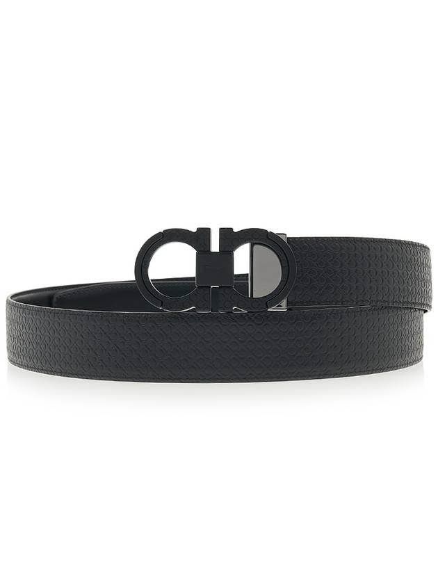 Reversible Leather Belt Black - SALVATORE FERRAGAMO - BALAAN 2