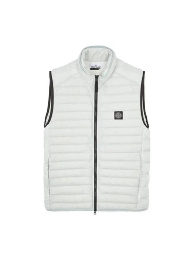 Loom Woven Chambers Nylon Down Vest Light Grey - STONE ISLAND - BALAAN 1