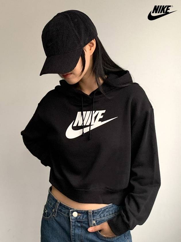 Overfit Crop Hooded Women s Fleece Hoodie DQ5851 - NIKE - BALAAN 1