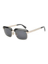 Gold Frame Metal Sunglasses Brown - SALVATORE FERRAGAMO - BALAAN 1