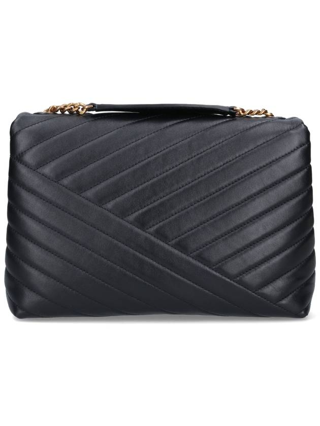 Kira Chevron Convertible Shoulder Bag Black - TORY BURCH - BALAAN 4