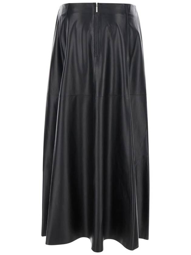 Black Relaxed Skirt With Zip Closure In Leather Woman - ARMA - BALAAN 2