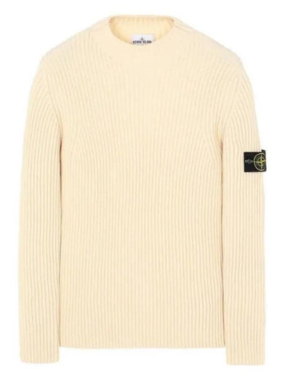 Men's Wappen Patch Wool Knit Top Butter - STONE ISLAND - BALAAN 2