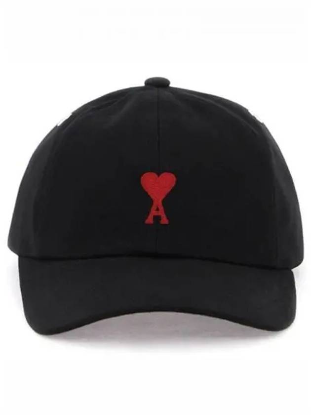 Heart embroidered ball cap black hat 271312 - AMI - BALAAN 1