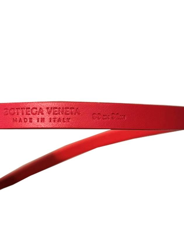 Triangle Buckle Leather Belt Chili Red - BOTTEGA VENETA - BALAAN 6