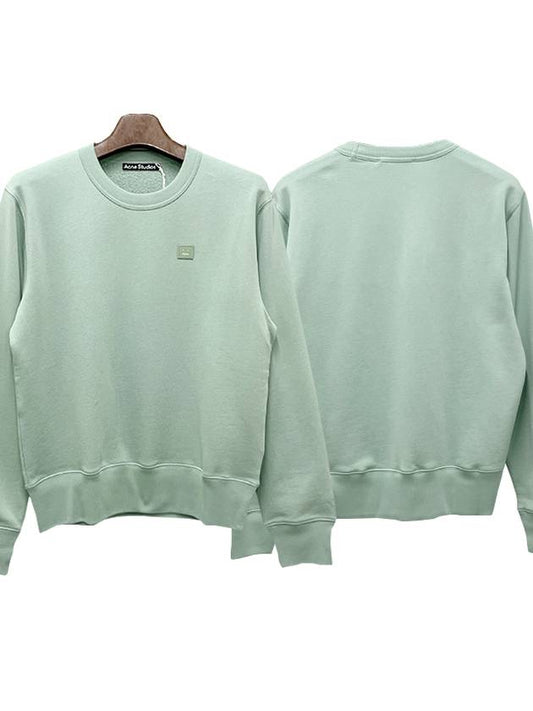 Logo Patch Regular Fit Crew Neck Sweatshirt Soft Green - ACNE STUDIOS - BALAAN 2