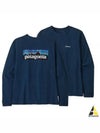 Women's Classic Graphic Logo Cotton Long Sleeve T-Shirt Blue - PATAGONIA - BALAAN 2