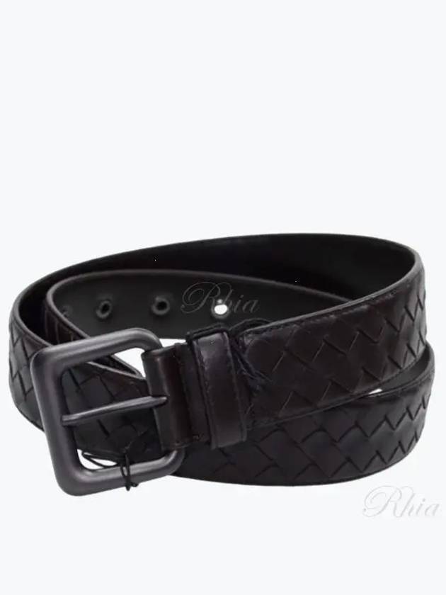 Intrecciato Leather Belt Espresso - BOTTEGA VENETA - BALAAN 2