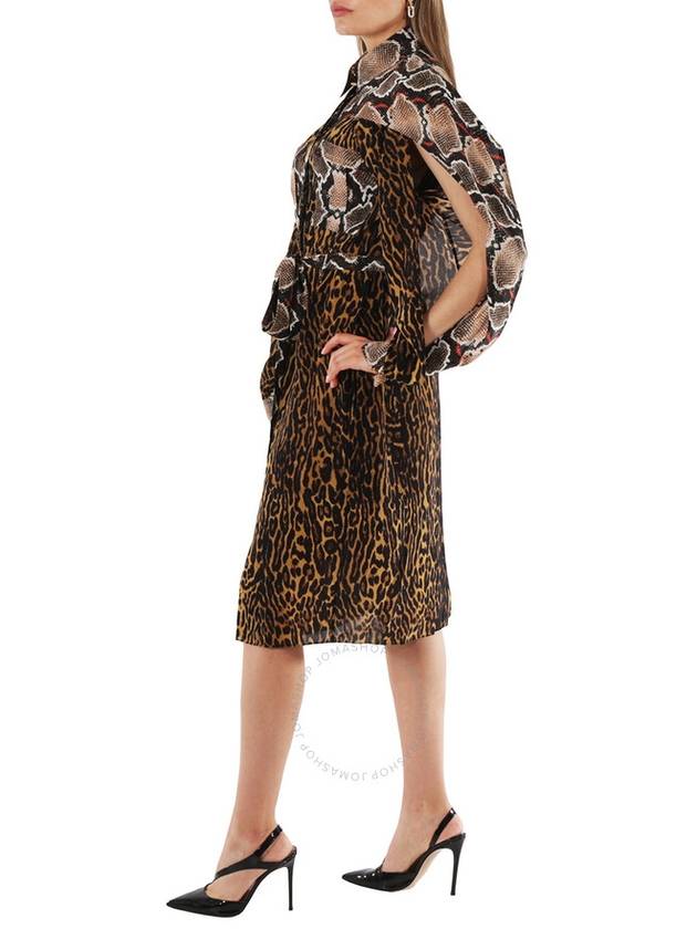 leopard print midi dress brown - BURBERRY - BALAAN 4