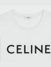 Logo Print Cotton Short Sleeve T-shirt White - CELINE - BALAAN 5