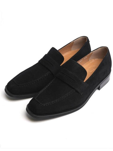 Eaton Suede Penny Loafers Black - FLAP'F - BALAAN 1