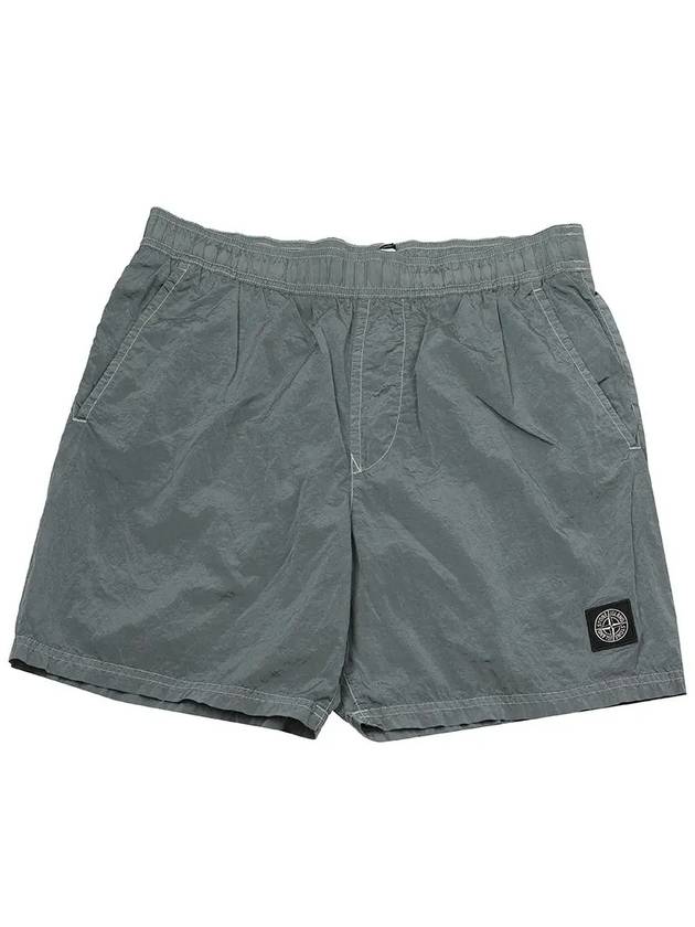 Men's Crinkle Swim Shorts Grey - STONE ISLAND - BALAAN 7