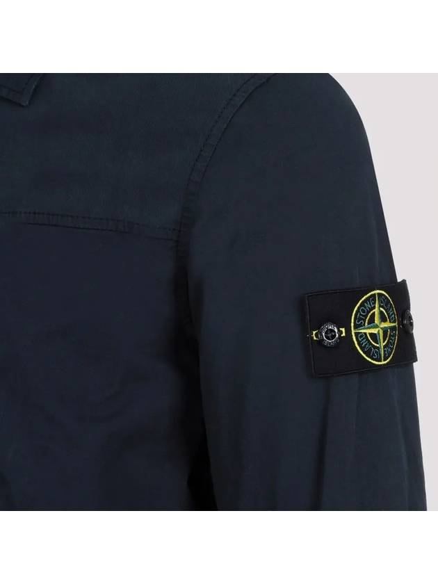 Supima Cotton Twill Stretch-TC Jacket Navy Blue - STONE ISLAND - BALAAN 4