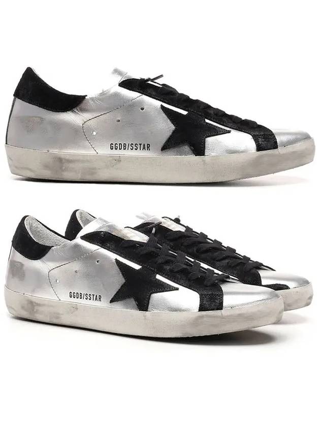 Black Tab Leather Superstar Low Top Sneakers Silver - GOLDEN GOOSE - BALAAN 2