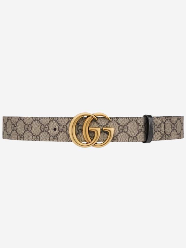 GG Marmont Reversible Leather Belt Beige Black - GUCCI - BALAAN 2