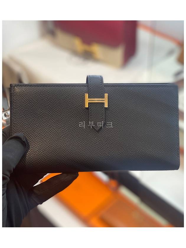 Bean long wallet Apsong black gold - HERMES - BALAAN 2