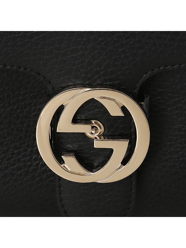 GG Interlocking Chain Small Top Handle Shoulder Bag Black - GUCCI - BALAAN 6