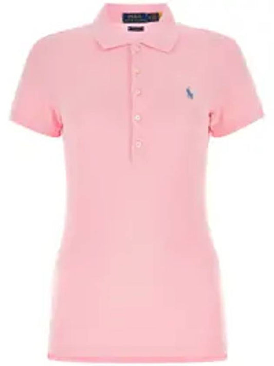 Women's Julie Embroidered Logo Short Sleeve Polo Shirt Caramel Pink - POLO RALPH LAUREN - BALAAN 1