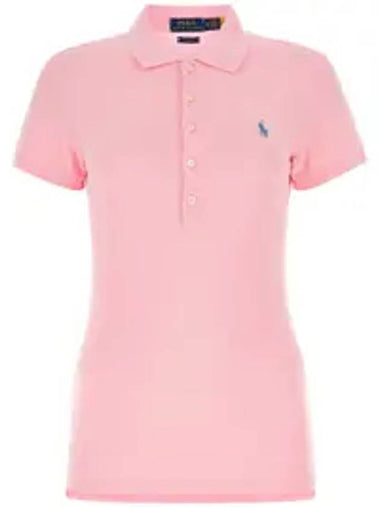 Women's Julie Embroidered Logo Short Sleeve Polo Shirt Caramel Pink - POLO RALPH LAUREN - BALAAN 1