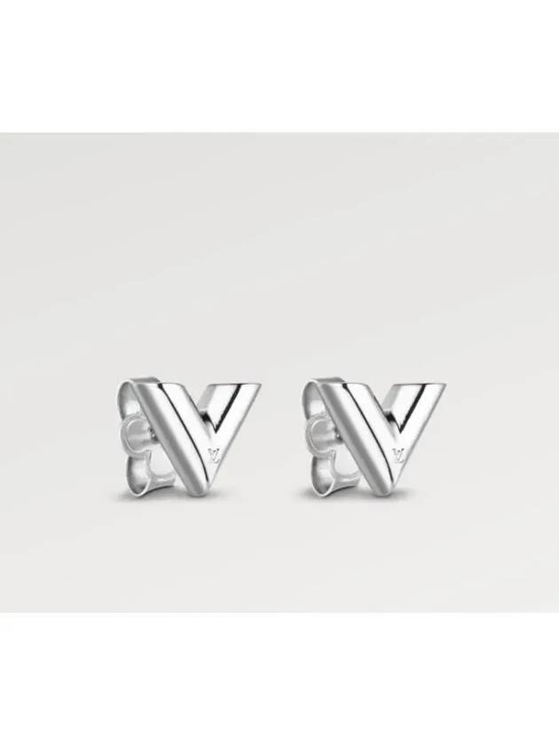 Essential V Stud Earrings Silver - LOUIS VUITTON - BALAAN 3