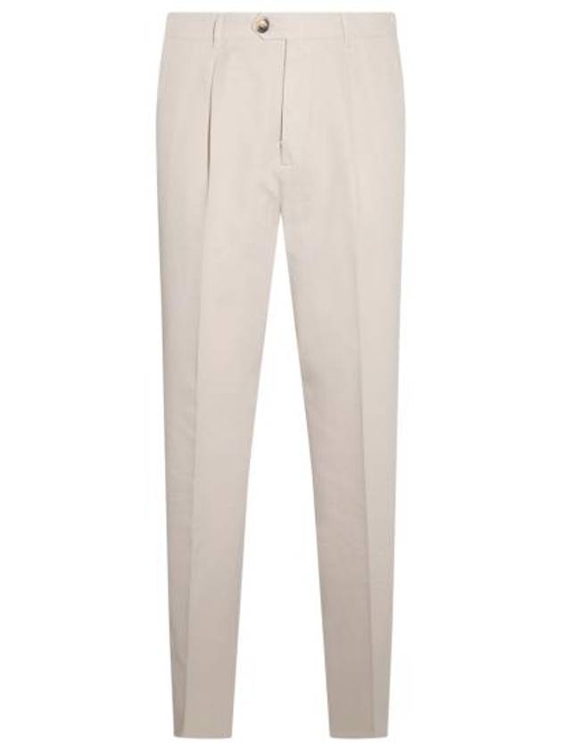 Slim Fit Straight Pants Sand Beige - BRUNELLO CUCINELLI - BALAAN 1