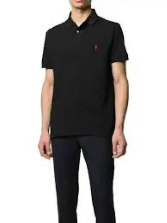 30 points custom slim fit mesh polo shirt black - POLO RALPH LAUREN - BALAAN 2