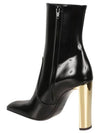 Auteuil Leather Heels Middle Boots Black - SAINT LAURENT - BALAAN 4