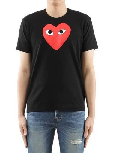 Men s Big Red Heart Short Sleeve T Shirt P1T112 01 271377 - COMME DES GARCONS PLAY - BALAAN 1