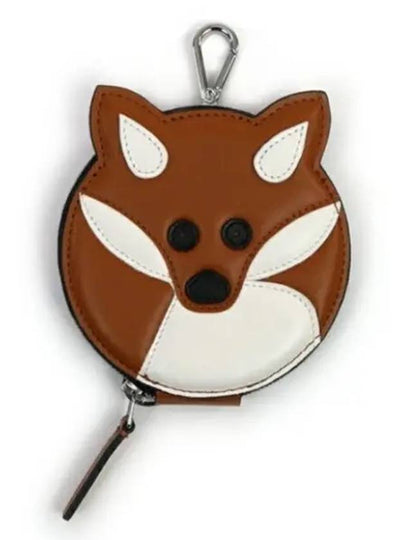 Fox Head Leather Key Holder Brown - MAISON KITSUNE - BALAAN 2