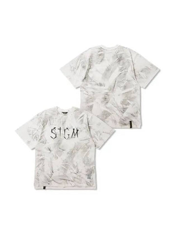 STGM Paint Dirty Washed Oversized Short Sleeves T Shirts White - STIGMA - BALAAN 1