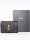 Matelasse Monogram Envelope Small Half Wallet Black - SAINT LAURENT - BALAAN 2