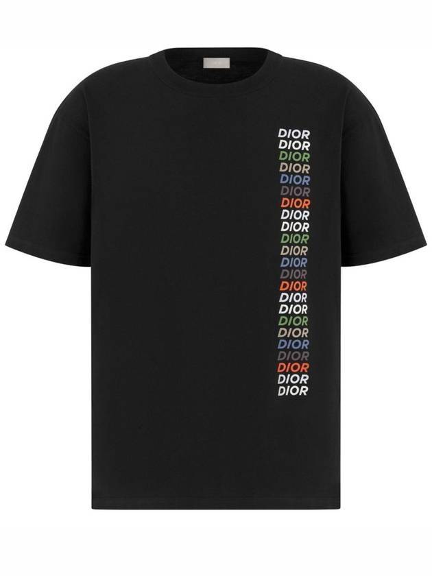 Multi Logo Short Sleeve T-Shirt Black - DIOR - BALAAN 1