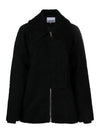 Women's Boucle Wool Jacket Black - GANNI - BALAAN 2