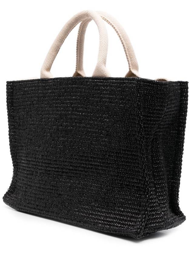 Small Raffia East West Tote Bag Black - MARNI - BALAAN 4