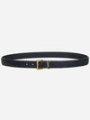 Men's Monogram Grain Leather Belt Gold - SAINT LAURENT - BALAAN 5