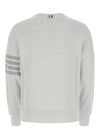 Classic Loopback Terry Tonal 4-Bar Relaxed Fit Crewneck Sweatshirt Pale Grey - THOM BROWNE - BALAAN 3