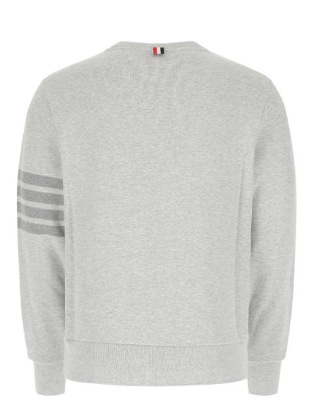 Classic Loopback Terry Tonal 4-Bar Relaxed Fit Crewneck Sweatshirt Pale Grey - THOM BROWNE - BALAAN 3